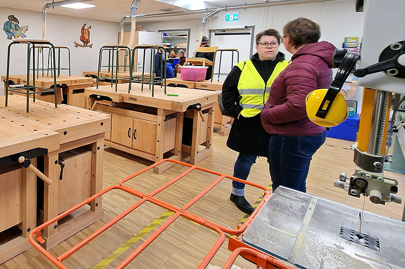 Visning av Kvistbergsskolan under ombyggnationen.