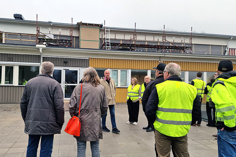 Visning av Kvistbergsskolan under ombyggnationen.