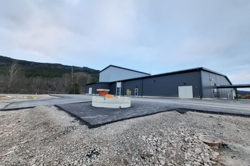 Bilden visar det nybyggda reningsverket i Ransby.