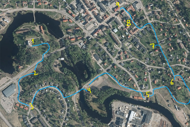 Karta där vandringen är utritad