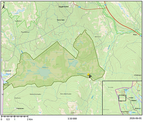 Karta över naturvårdsområde