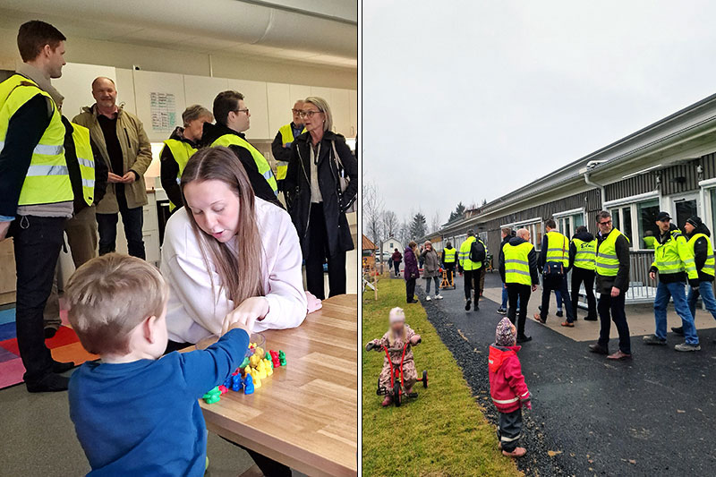 Visning av Kvistbergsskolan under ombyggnationen.