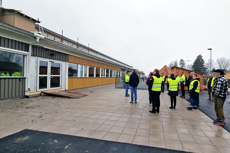 Visning av Kvistbergsskolan under ombyggnationen.