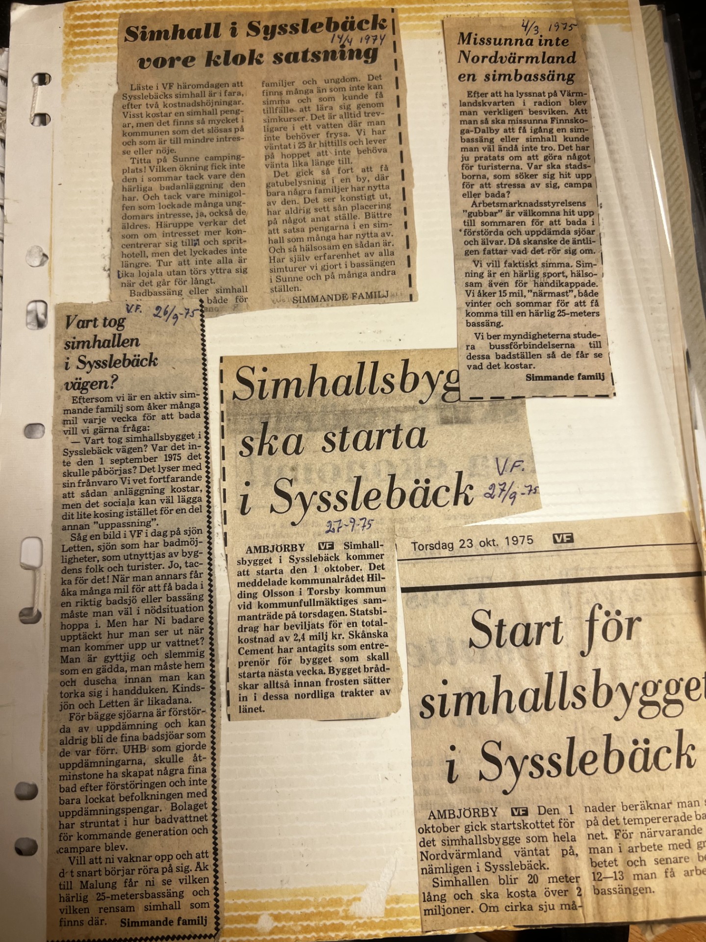 Urklipp från VF 1974-75