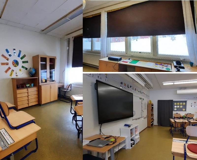 Bilden visar bilder från renoveringen på Holmesskolan