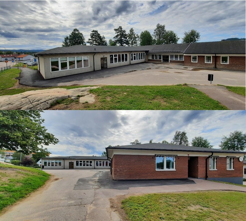 Bilden visar bilder från renoveringen på Holmesskolan