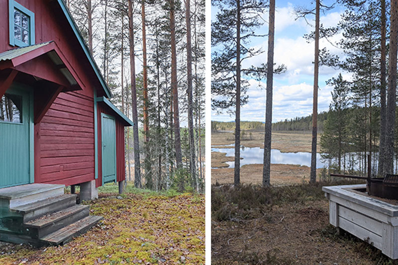 Ett hus och en utsikt över en sjö